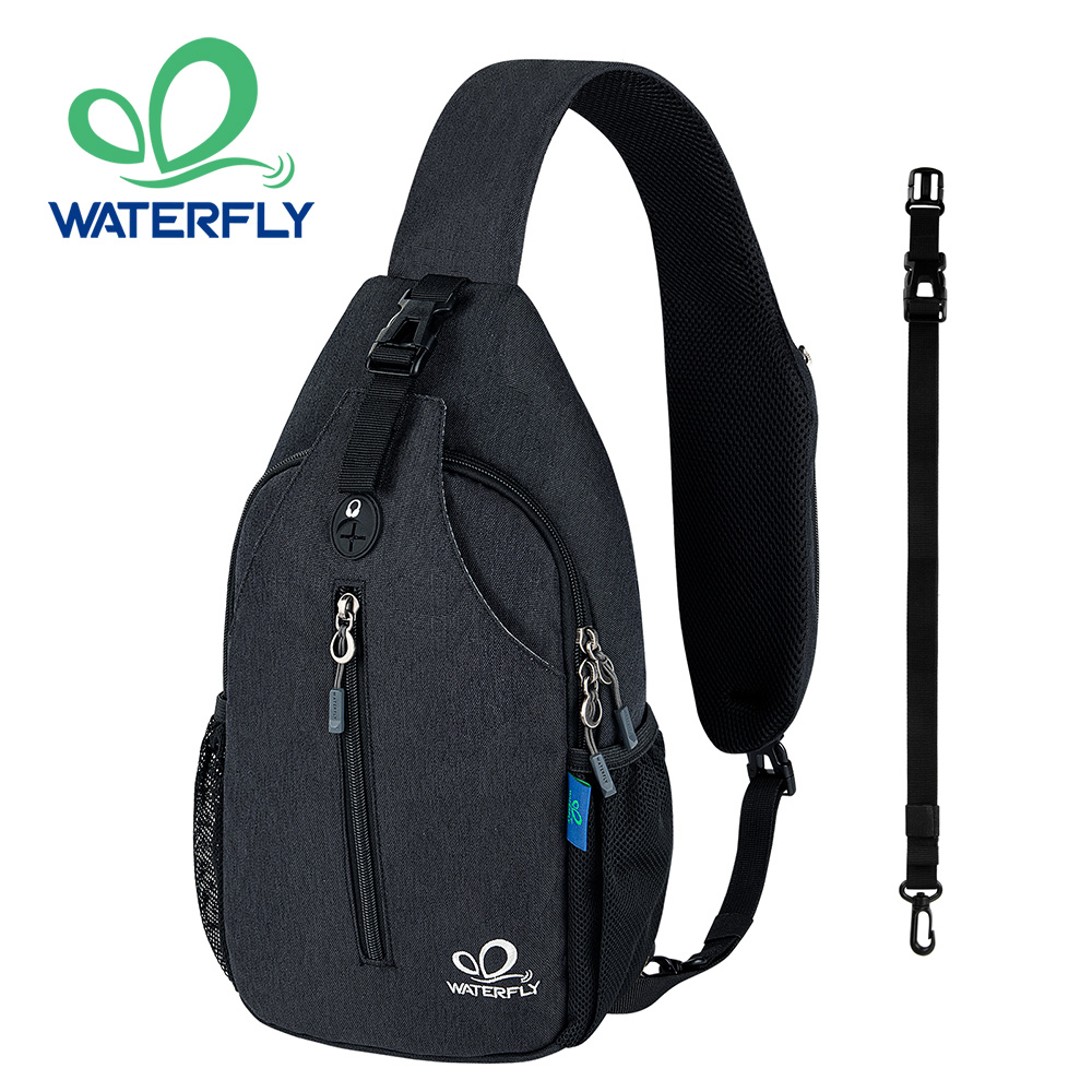 Edc Carry Bag - ウォーターフライ-男性と女性のためのクロスボディスリングバッグ、チェストバッグ、デイパック、小さなハイキングバックパック、肌にやさしい、ショルダーストラップ