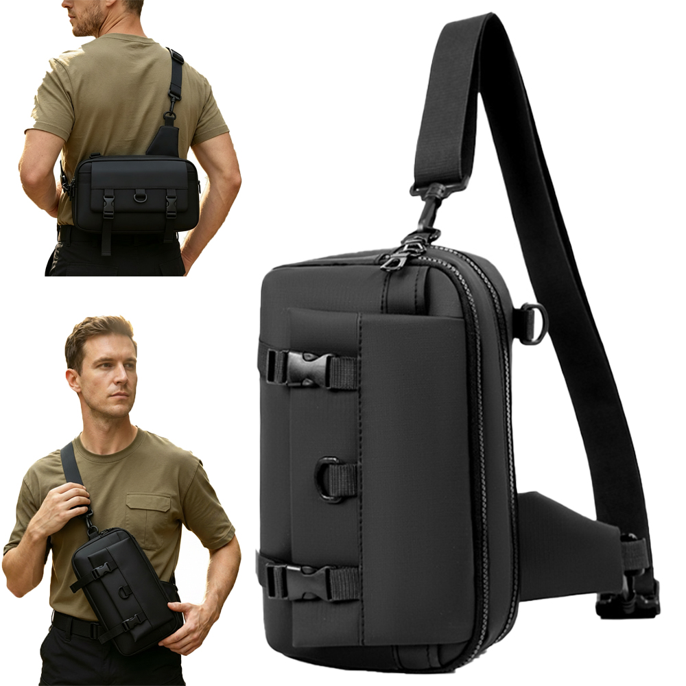 Edc Concealed Carry Sling Bag - 戦術的なピストルガンバッグ隠しキャリーハンドガン収納チェストバッグクロスボディスリングバックパックEDCツールバッグガンホルスターバッグ狩猟用