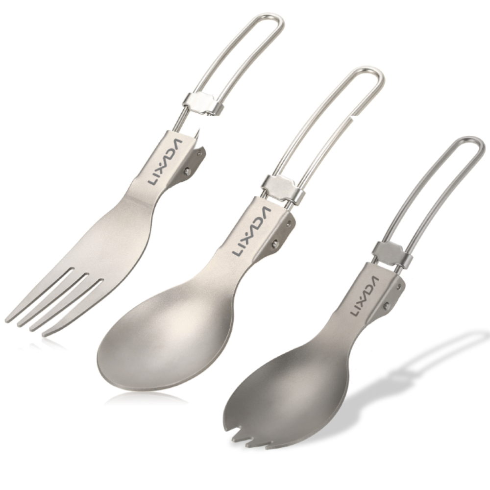 Edc Everyday Carry Knives - Lixada チタン折りたたみフォーク超軽量屋外ポータブルディナーフルーツフォーク食器キャンプバックパッキング用