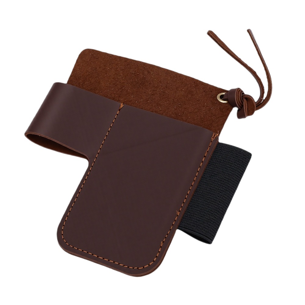Leather Edc. Carry Pouch - 耐久性のある牛革製マルチツールシース（ペンループ付き、ブラウン）EDCベルトオーガナイザー、ベルトクリップポーチ、日常持ち運び用