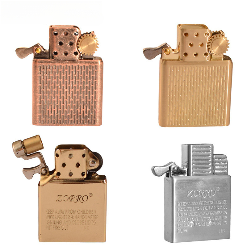 Lighter Insert Zippo - 新しいゾロデュアルファイアトーチインサートライター防風ガスジェットフリントオイルライターインフレータブルブタンライナー DIY ツール