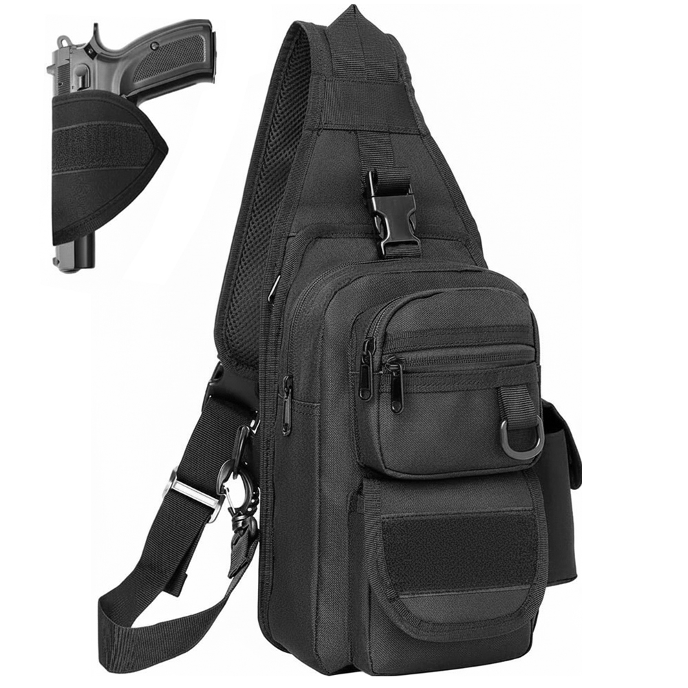 Edc Concealed Carry Sling Bag - 隠し銃持ち運び用ピストルガンバッグ戦術ピストルガン収納ポーチクロスボディバッグスリングバックパックショルダーガンホルスターバッグEDCポーチ