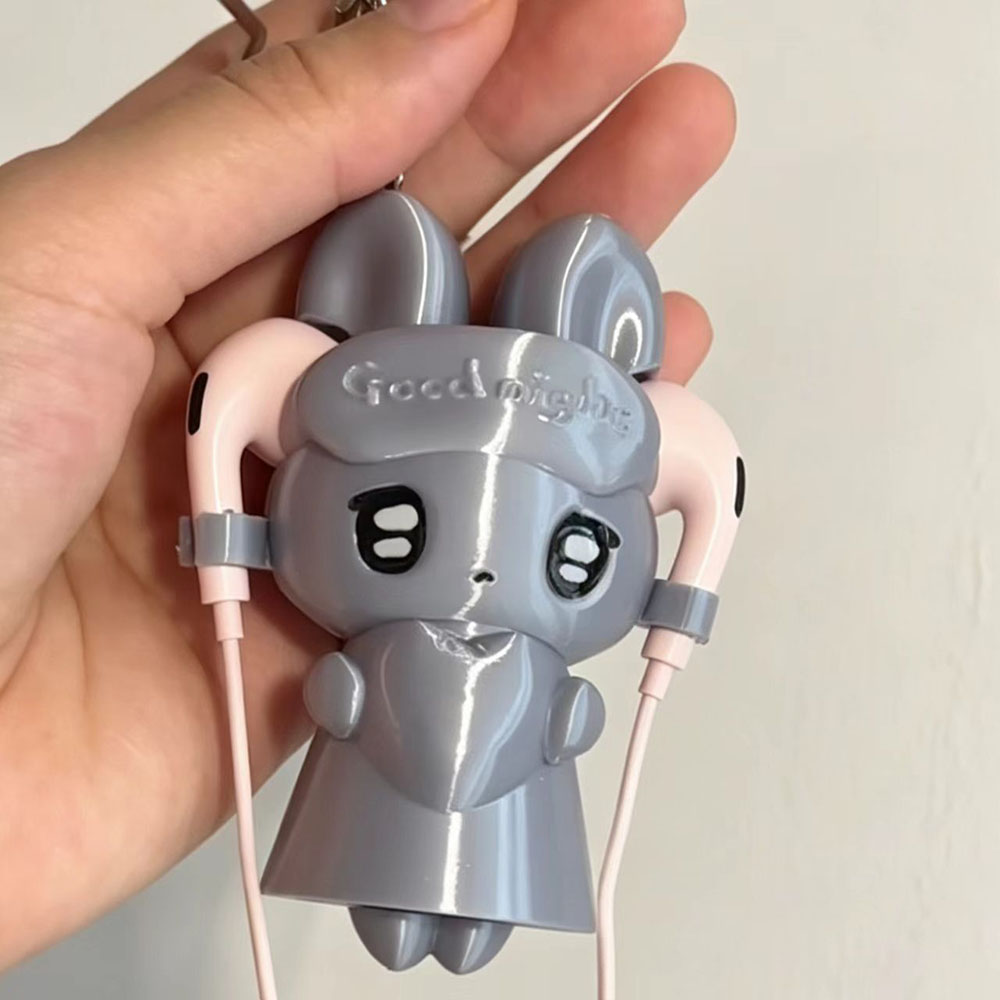 Cable Winder Keychain - かわいいウサギのケーブル巻き取りキーホルダー – ポータブルイヤホンコードオーガナイザーバッグペンダント、女の子へのプレゼント