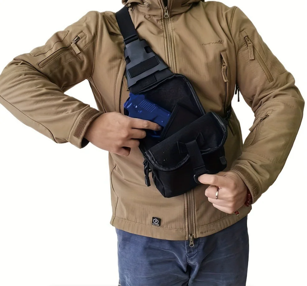 タクティカルスリングバッグ 隠しキャリー クロスボディガンバ - Edc Concealed Carry Sling Bag のレビューと価格