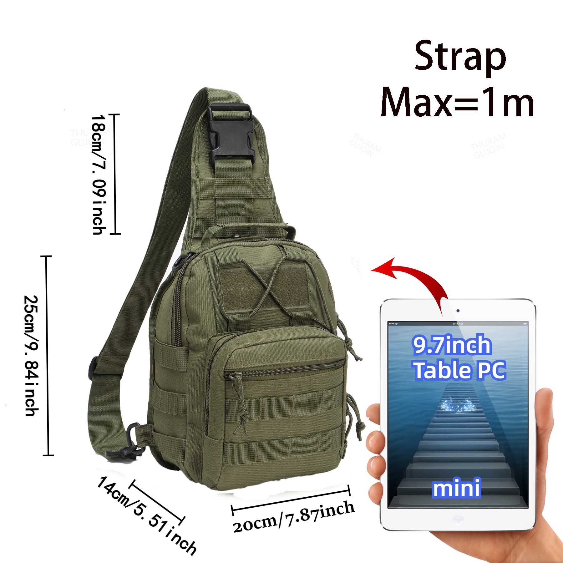 トゥラムアウトドアタクティカルバッグ、スポーツパック、スリン - Edc Carry Bag のレビューと価格