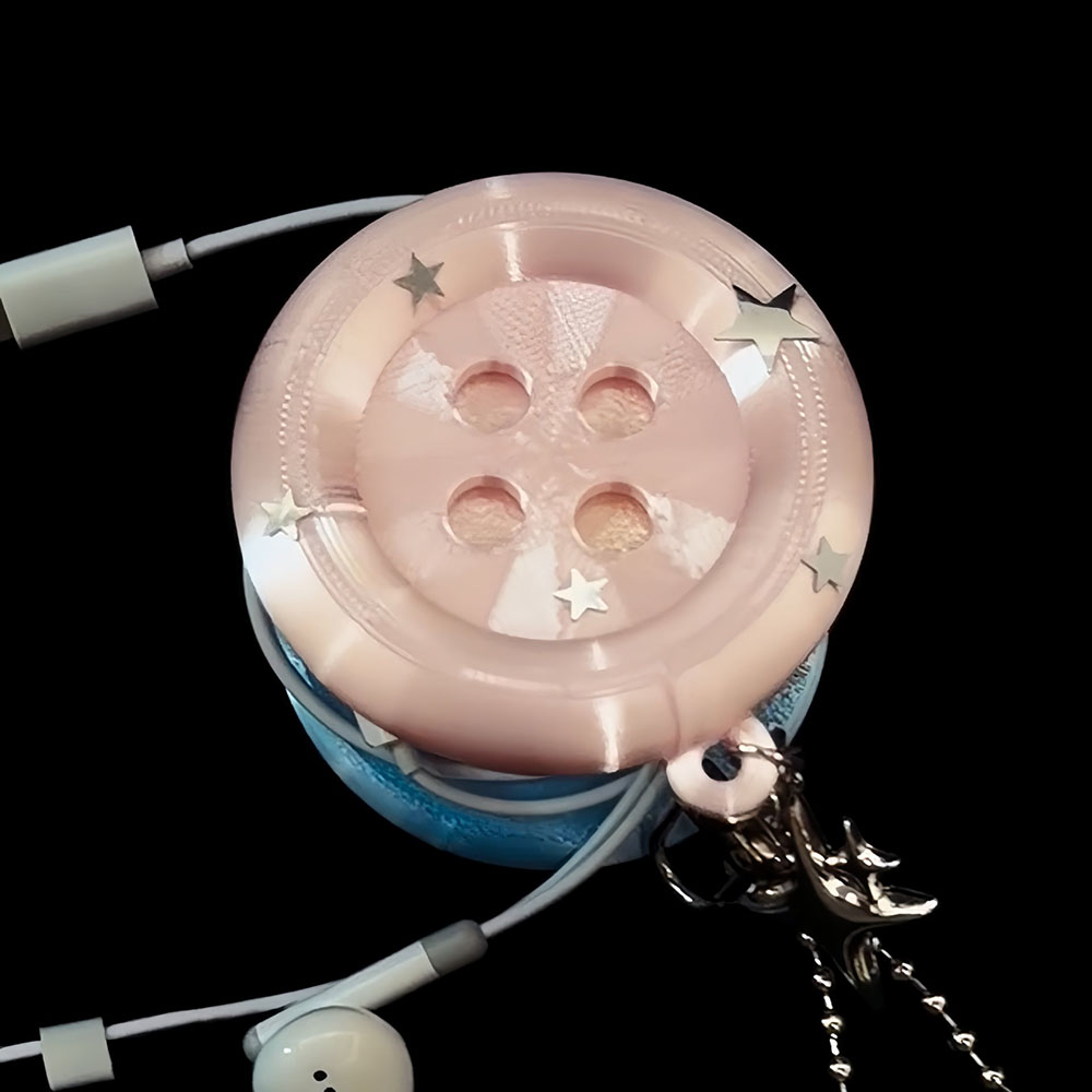 かわいいケーブルオーガナイザーボタン、イヤホンケーブル巻き取 - Cable Winder Keychain のレビューと価格