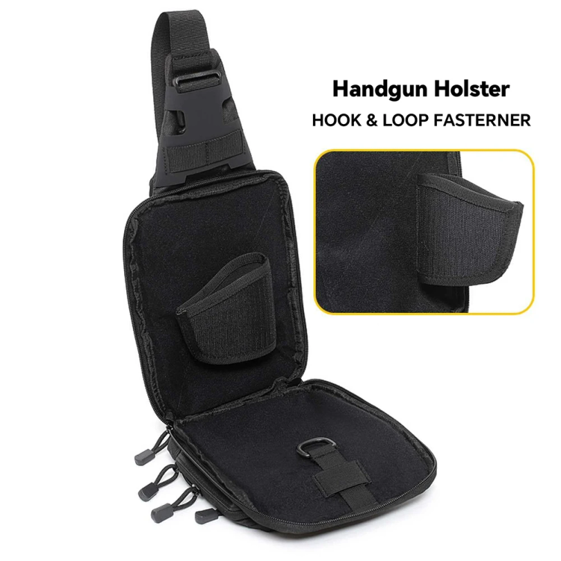 タクティカルスリングバッグ 隠しキャリー クロスボディガンバ - Edc Concealed Carry Sling Bag のレビューと価格
