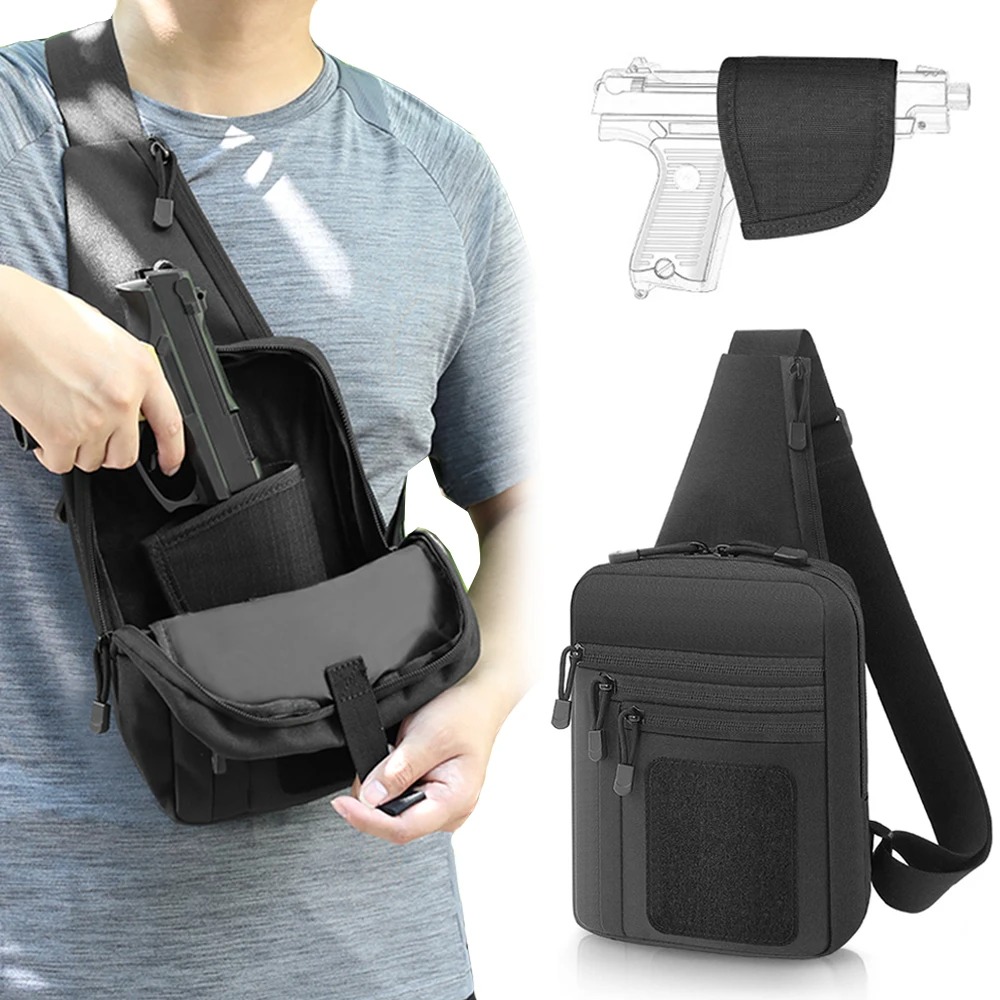 戦術的なピストルガンバッグ隠しキャリーガンホルスターハンドガ - Edc Concealed Carry Sling Bag のレビューと価格
