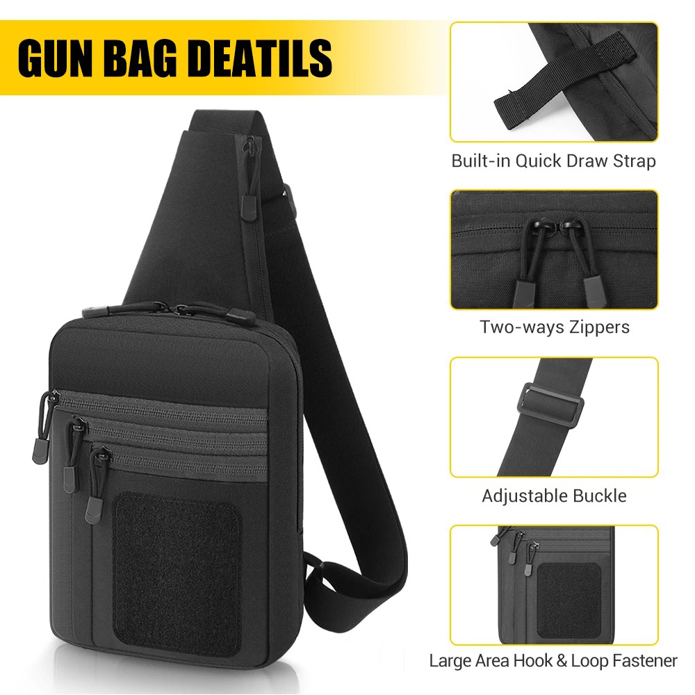 隠し銃持ち用チェストガンバッグ、ピストルガン収納バッグ、タク - Edc Concealed Carry Sling Bag のレビューと価格