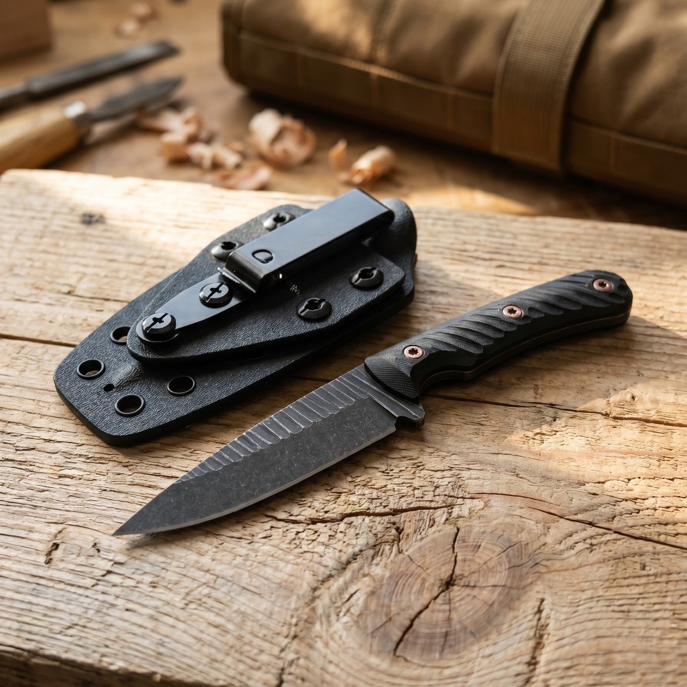 フルタングブッシュクラフトナイフ D2ブレード 滑り止めG1 - Edc Carry Fixed Blade のレビューと価格