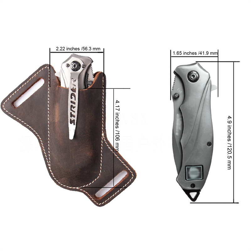 1PC レザーナイフシース折りたたみナイフキャリアサバイバル - Edc Everyday Carry Knives のレビューと価格