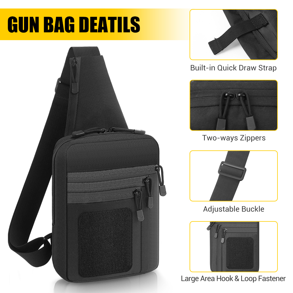 タクティカルピストルガンバッグ 隠しキャリーガンホルスター  - Edc Concealed Carry Sling Bag のレビューと価格