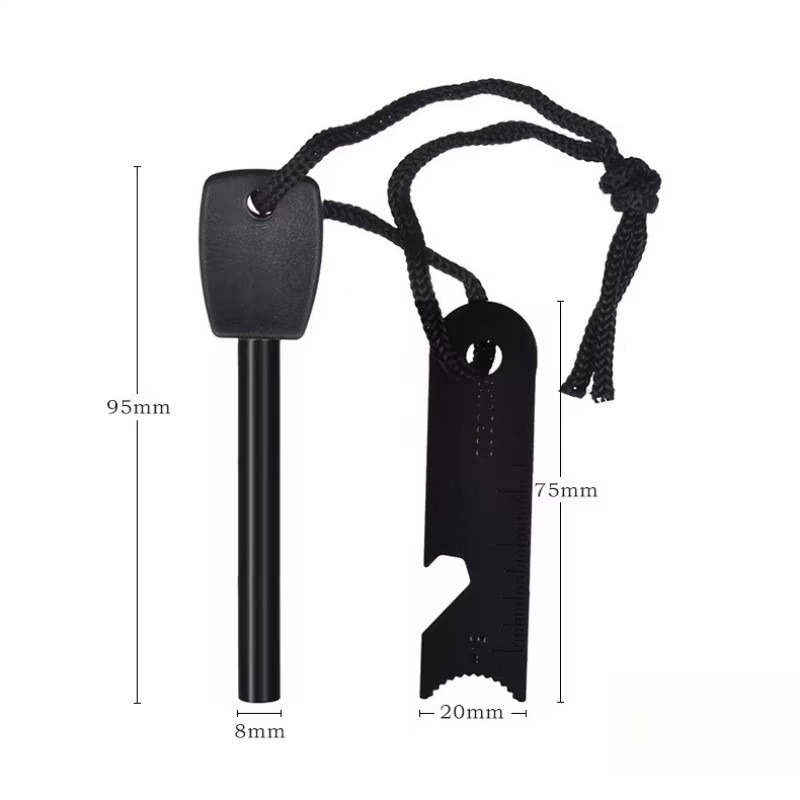 屋外サバイバル用フリントファイヤースターター（定規・スクレー - Ferro Rod Striker のレビューと価格