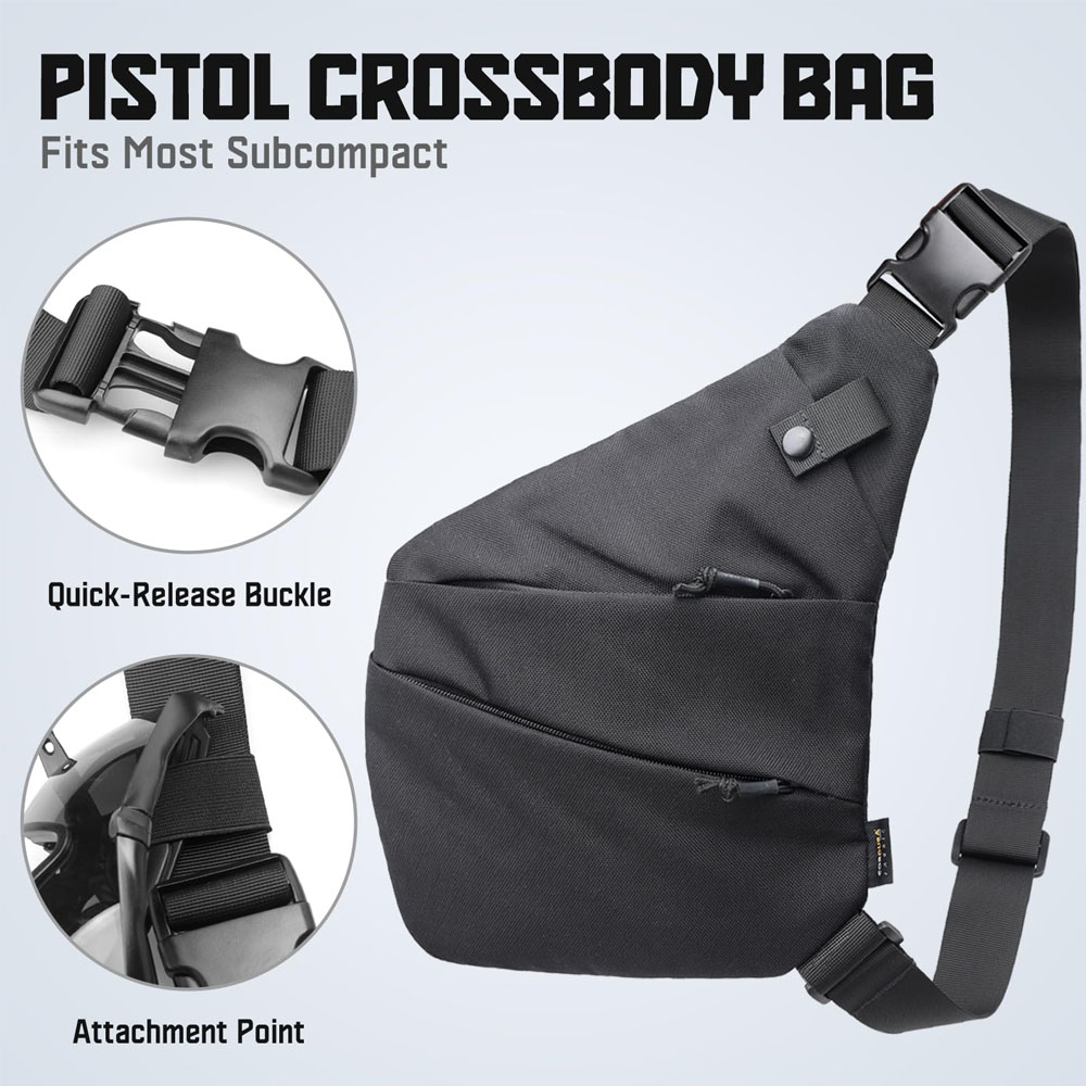 隠し戦術ピストルバッグ,メンズクロスボディバッグ,ピストルケ - Edc Concealed Carry Sling Bag のレビューと価格