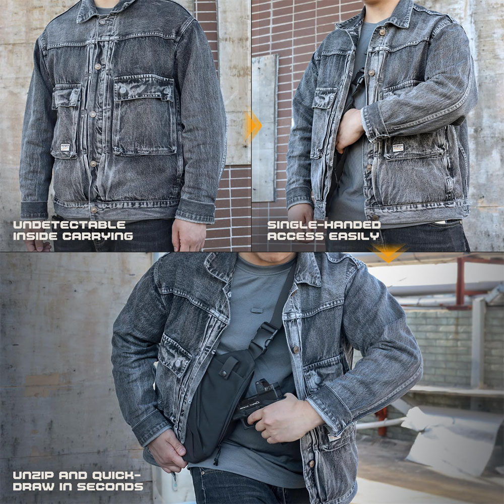 隠し戦術ピストルバッグ,メンズクロスボディバッグ,ピストルケ - Edc Concealed Carry Sling Bag のレビューと価格