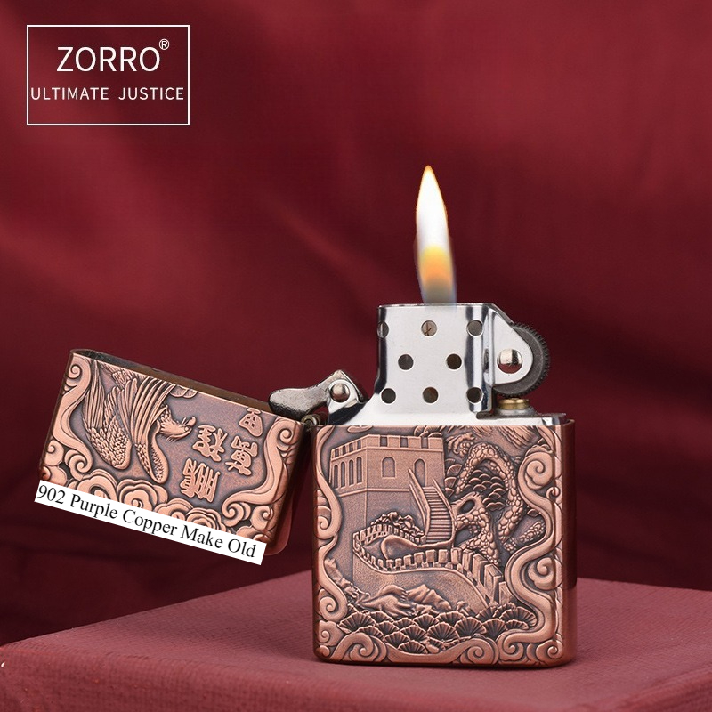 ゾロ902 パープルカッパー ハンドメイド 高級3Dレリーフ - Lighter Insert Zippo のレビューと価格
