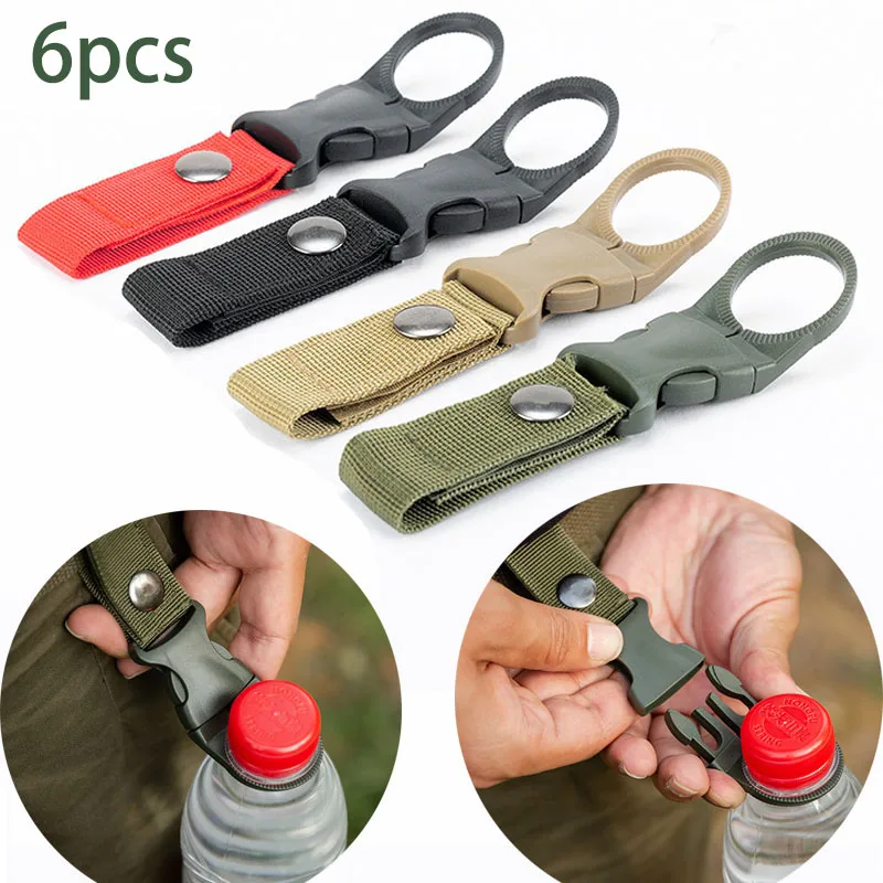 6 個キャンプウェビングバックルフック水ボトルホルダークリッ - Edc Carry Kit のレビューと価格