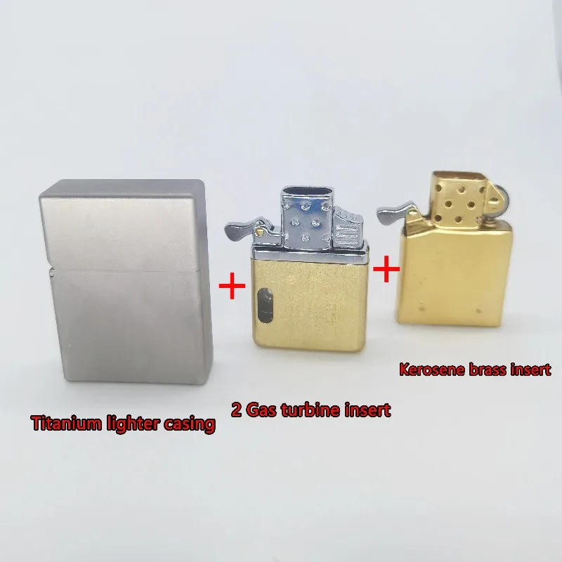 チタンシェル防風ライター、真鍮オイル燃料インサートと2タービ - Lighter Insert Zippo のレビューと価格