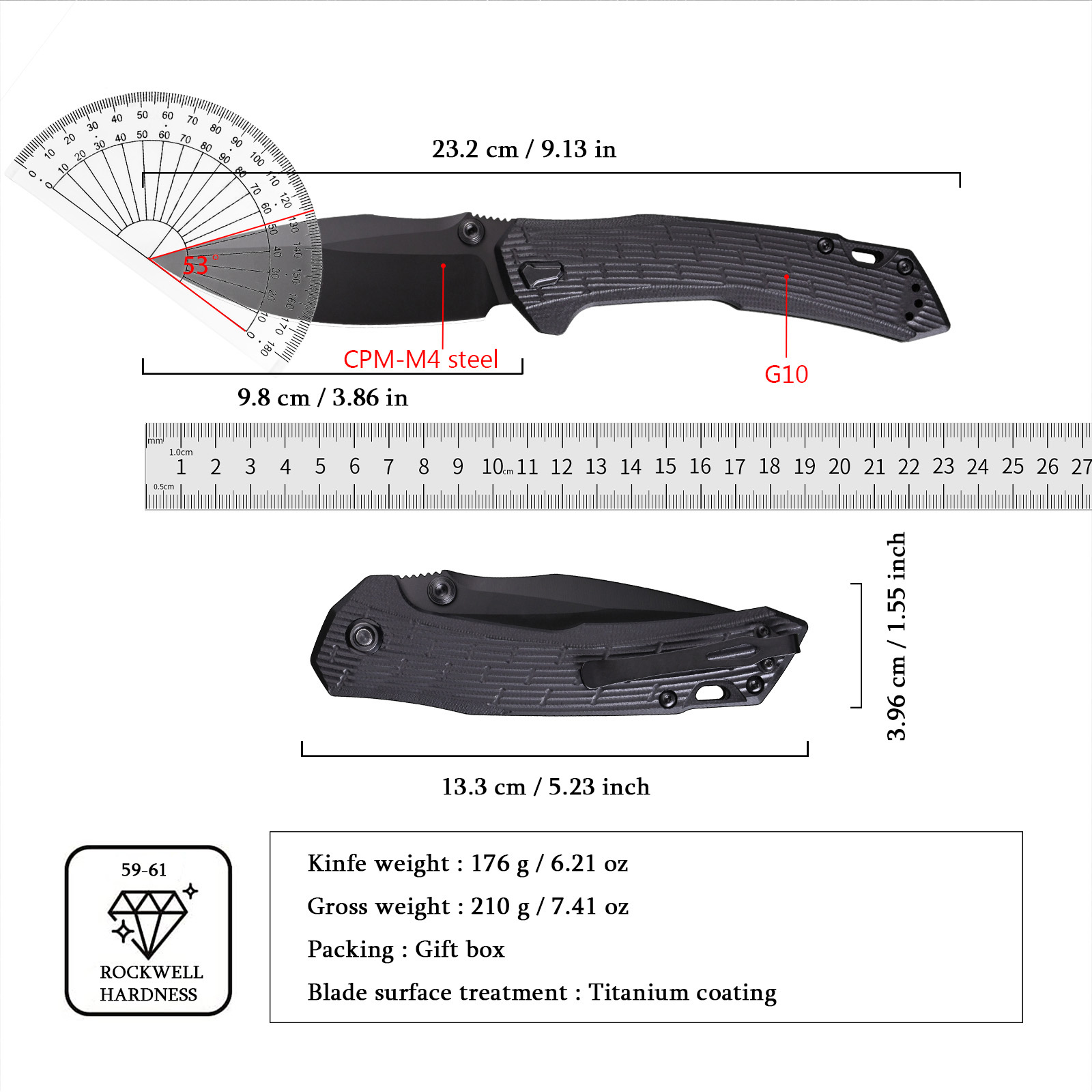 折りたたみ式切削工具 0203 G10 滑り止めハンドル付き - Edc Everyday Carry Knives のレビューと価格