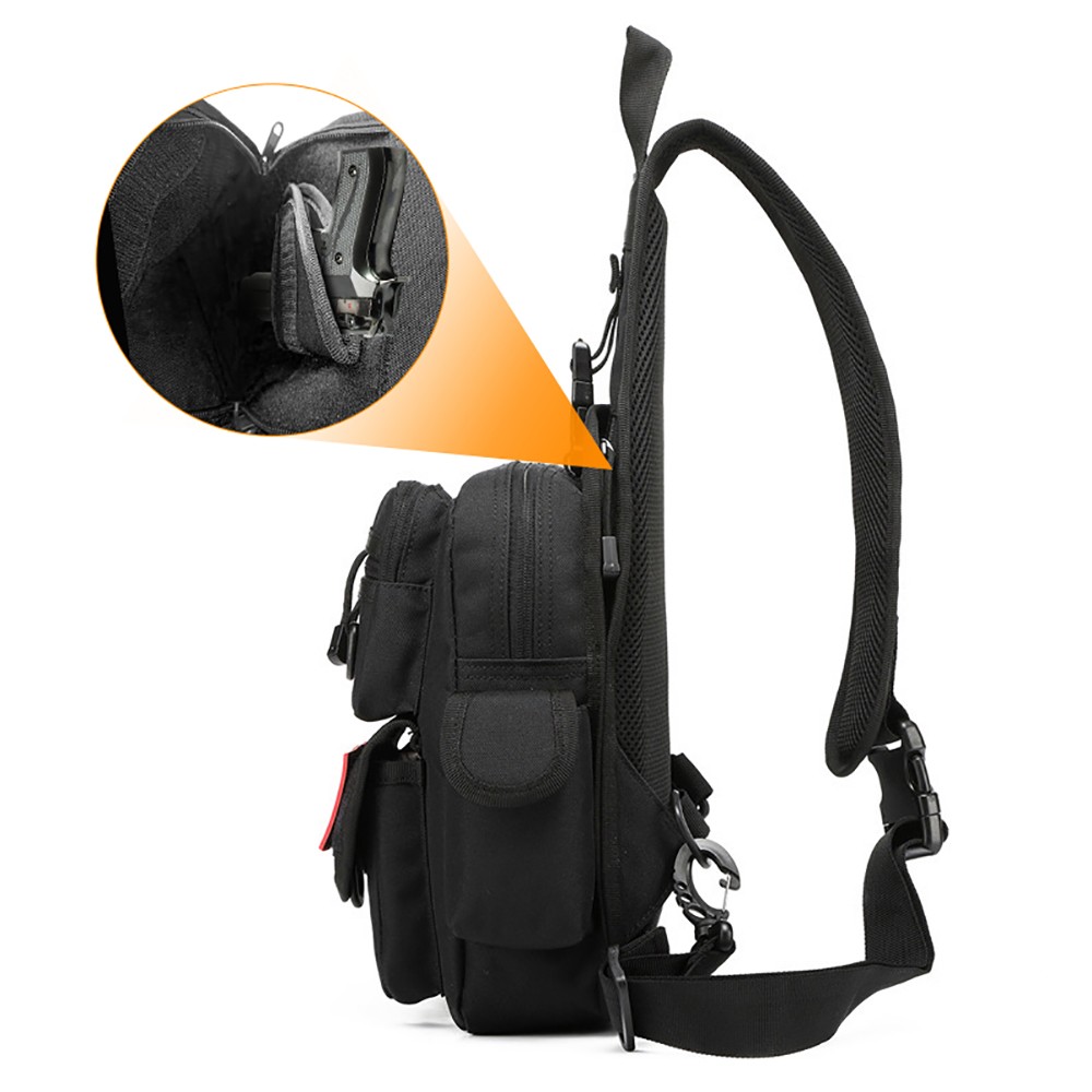 隠し銃持ち運び用ピストルガンバッグ戦術ピストルガン収納ポーチ - Edc Concealed Carry Sling Bag のレビューと価格