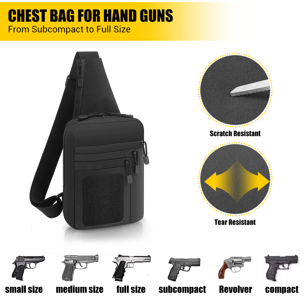 戦術ピストルガンバッグ 隠し持ちガンホルスター ハンドガン収 - Edc Concealed Carry Sling Bag のレビューと価格