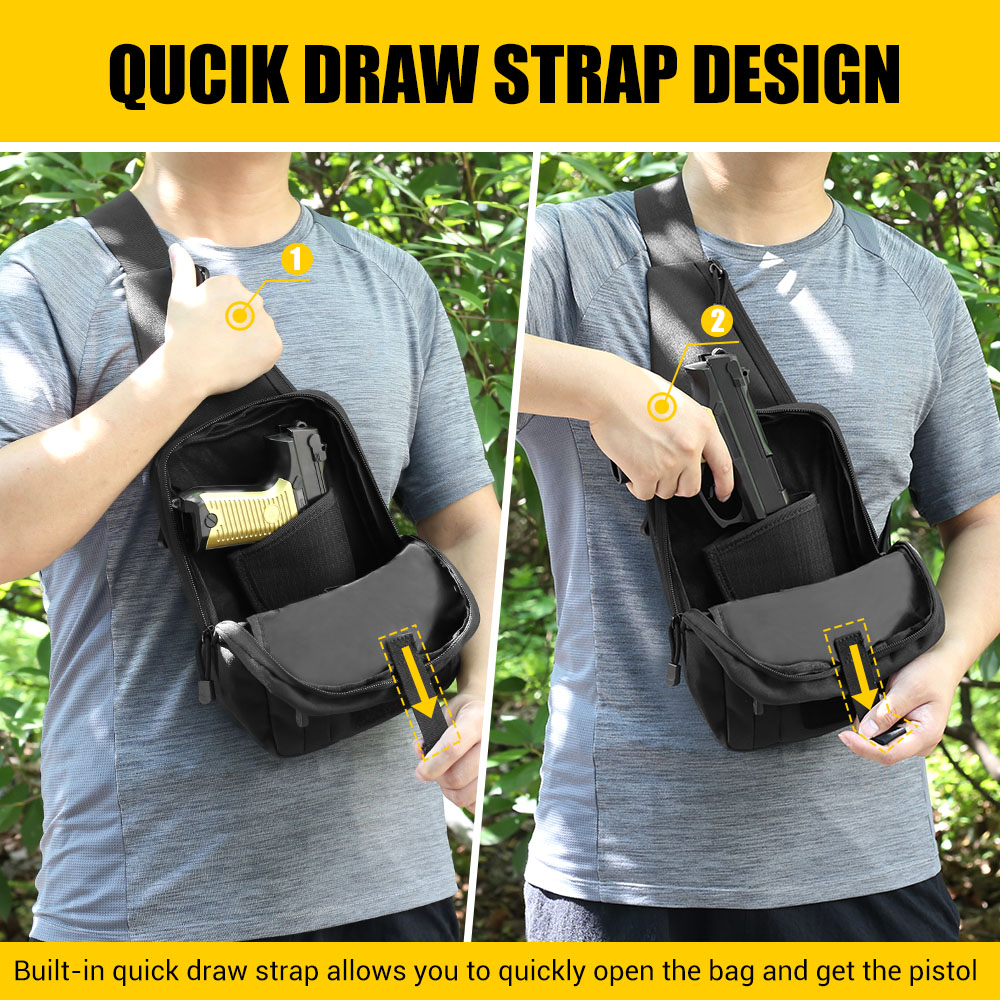戦術ピストルガンバッグ 隠し持ちガンホルスター ハンドガン収 - Edc Concealed Carry Sling Bag のレビューと価格