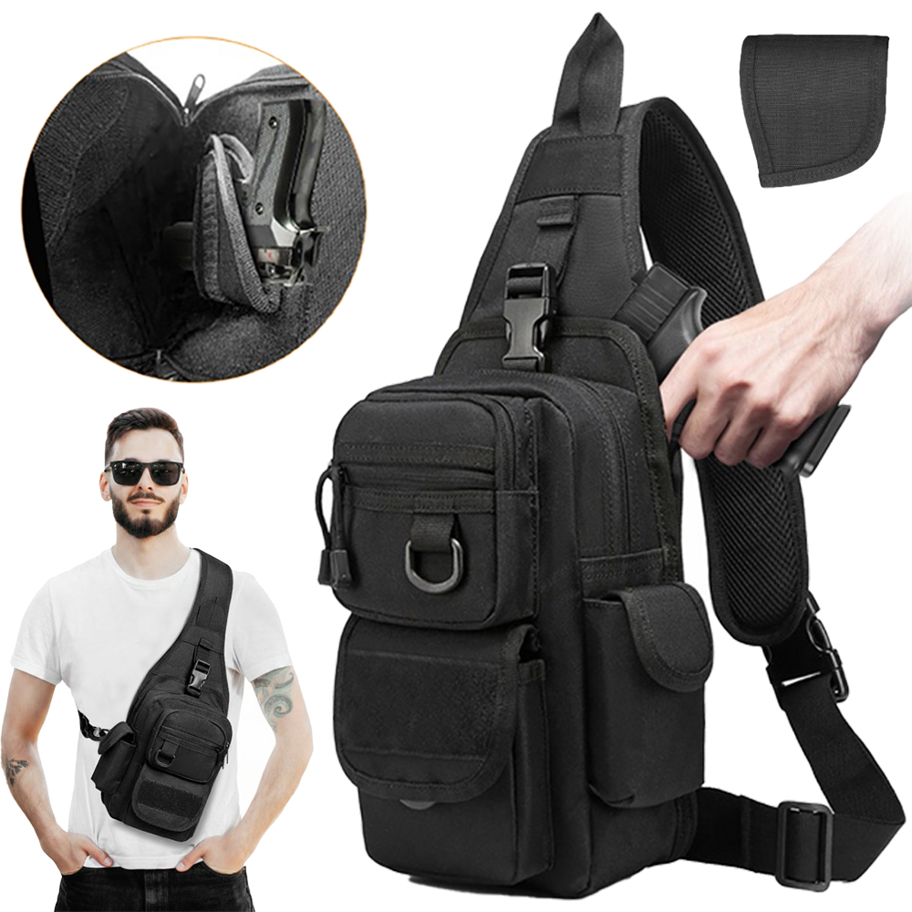 戦術ピストルバッグ隠しキャリーガンバッグクロスボディスリング - Edc Concealed Carry Sling Bag のレビューと価格